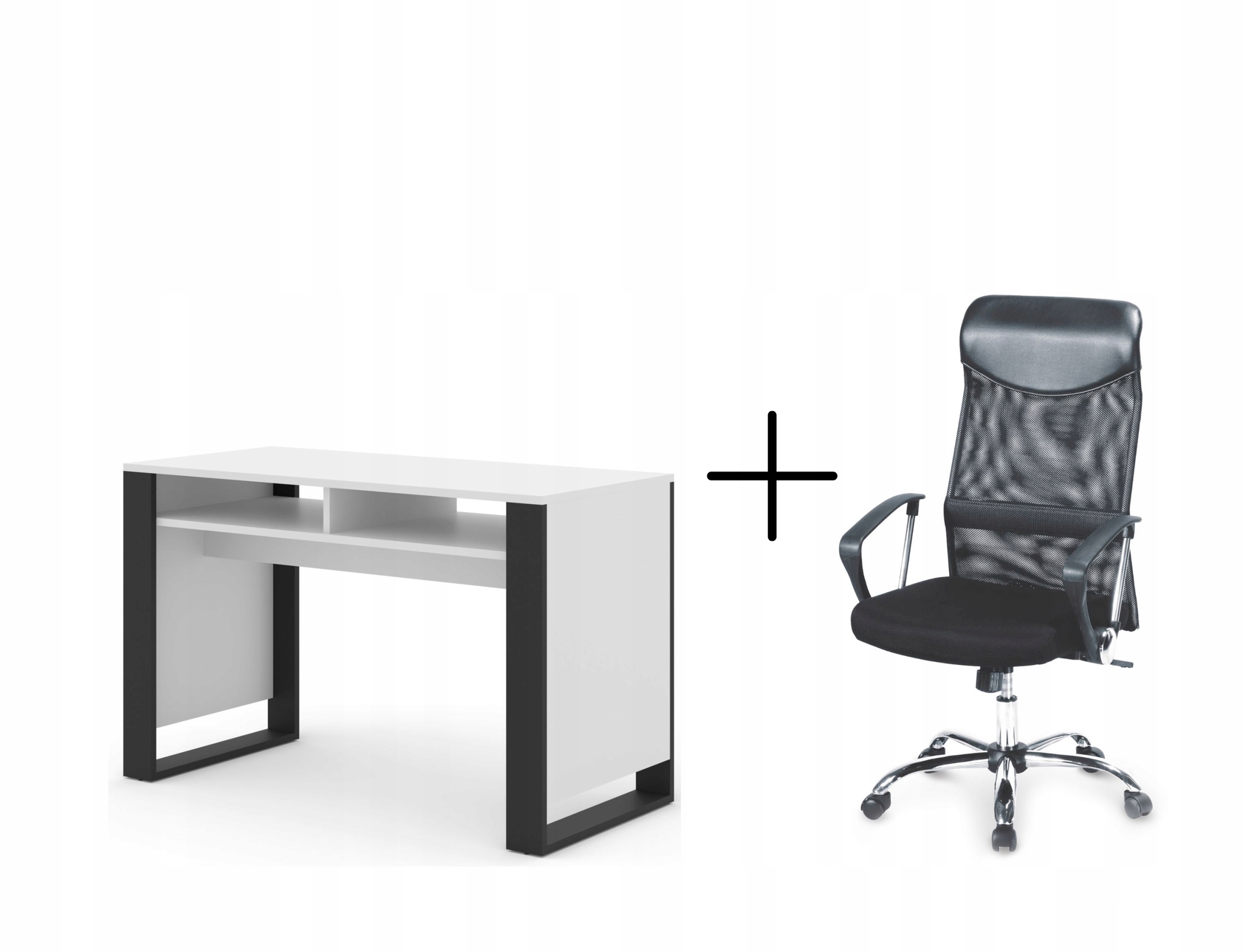 Psací stůl Mondi 120x55x75 cm bílý mat křeslo Vire černá