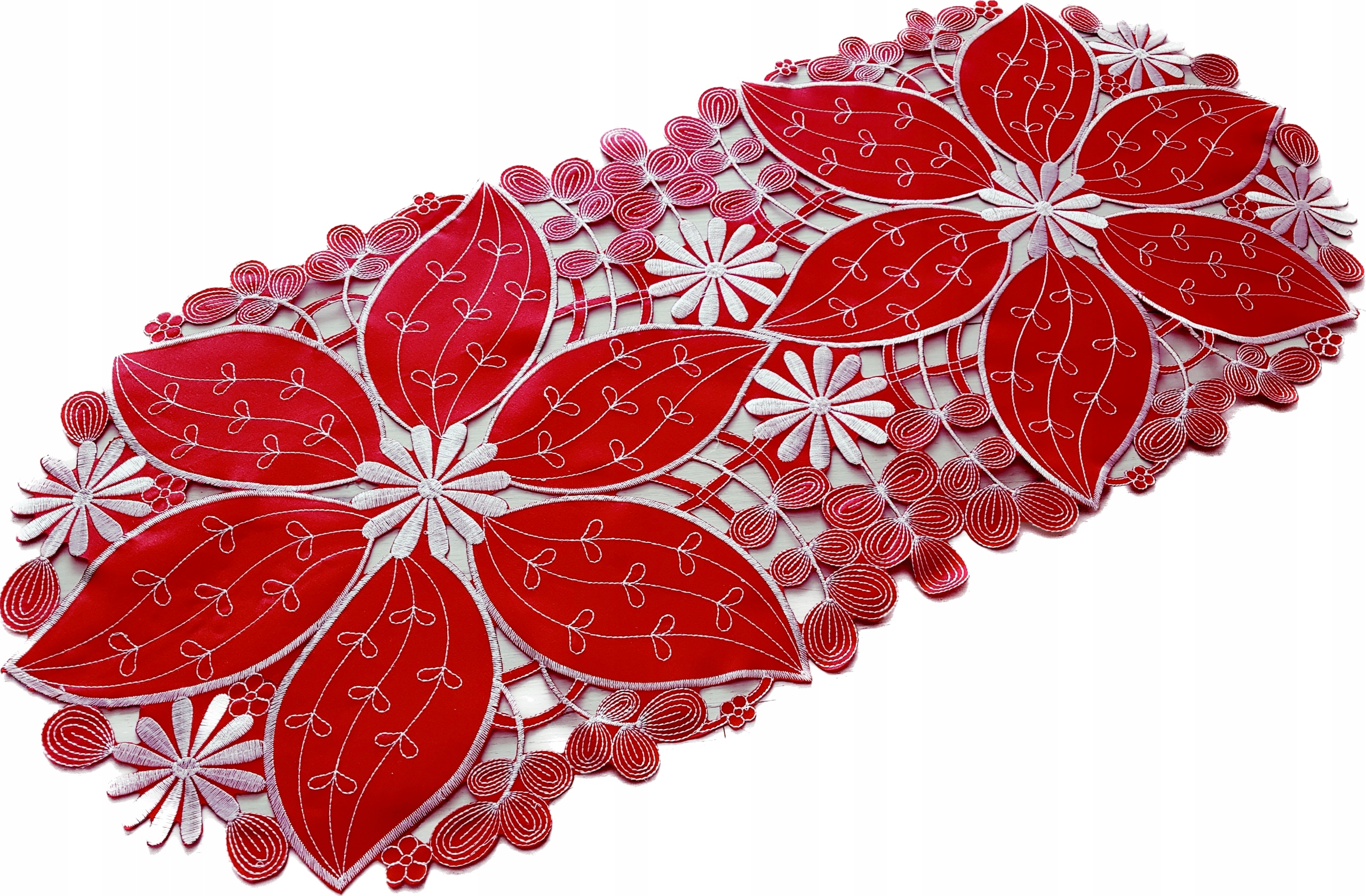 

Bieżnik Czerwony srebrny haft 40 X 90 cm