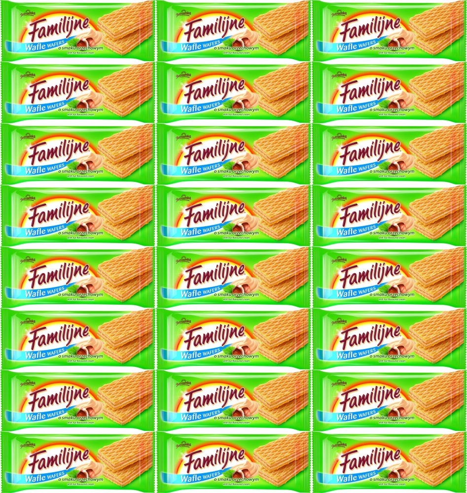 Wafle Familijne Orzechowe Wafelki 180G x24