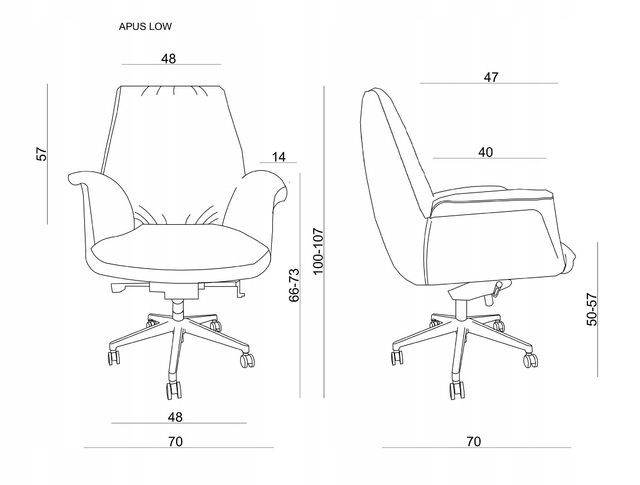Fotel obrotowy Apus low eko skóra biuro design Kod producenta 2008C-PU-4