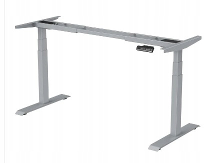 Stelaż biurka z elektryczną regulacją wysokości srebrny nośność do 100 kg
