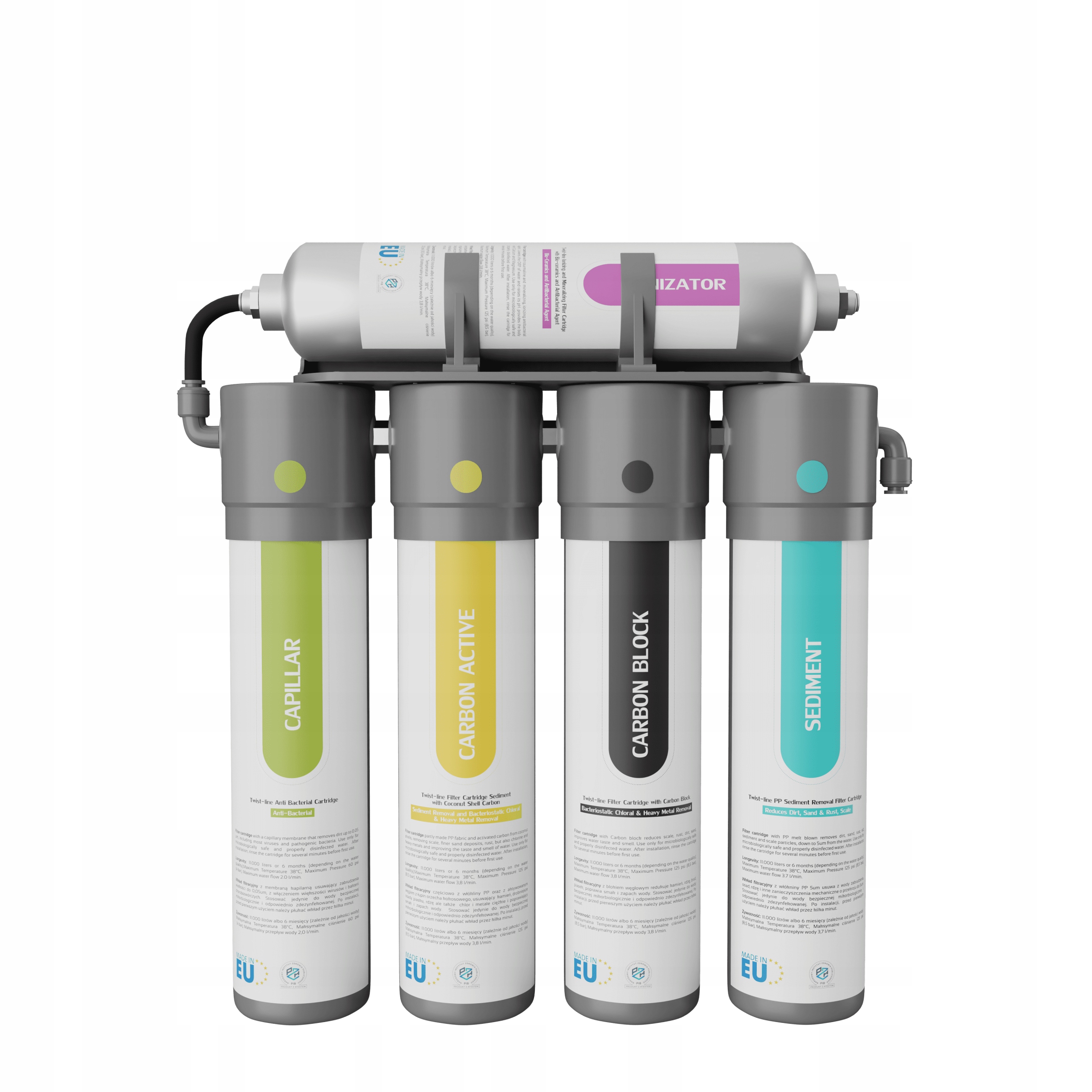 5-stopniowy system rewitalizacji wody, filtr AquaLife Alkalia Water Classic