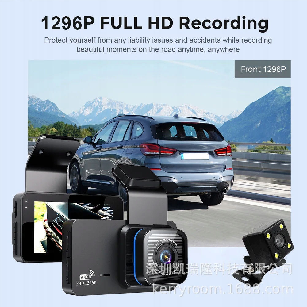 2023 New Arrival 3 Cal przód i tył HD 1296P GPS kamera na de Model JLY01