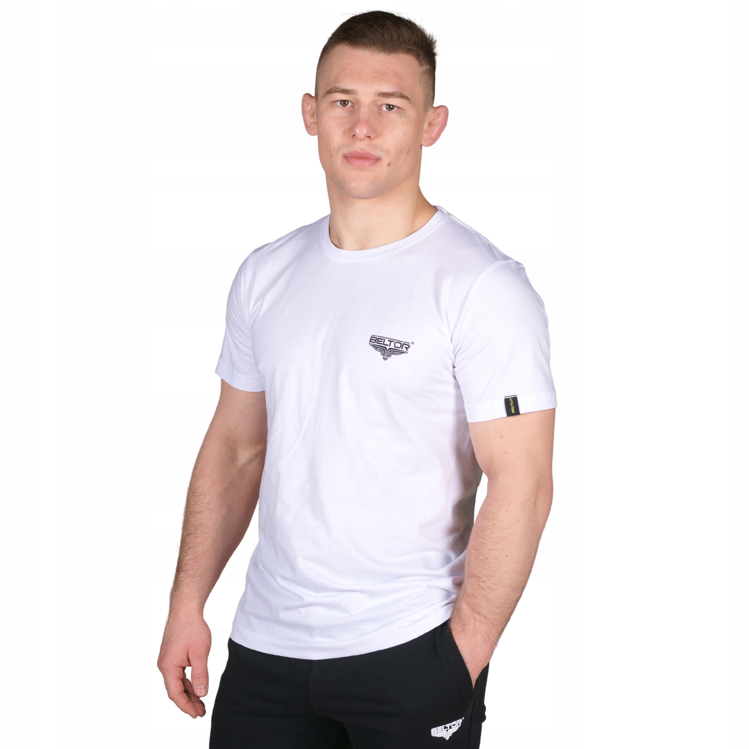 Beltor Koszulka Sportowa Treningowa Męska T-shirt Standard White Biały XL