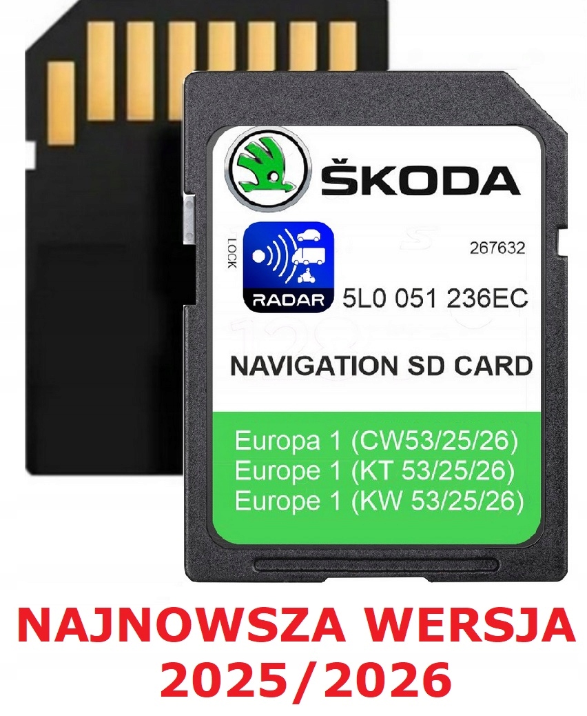 Mapa Karta Navi Skoda MIB2 V21 2025/2026 Superb Octavia Rapid Fabia