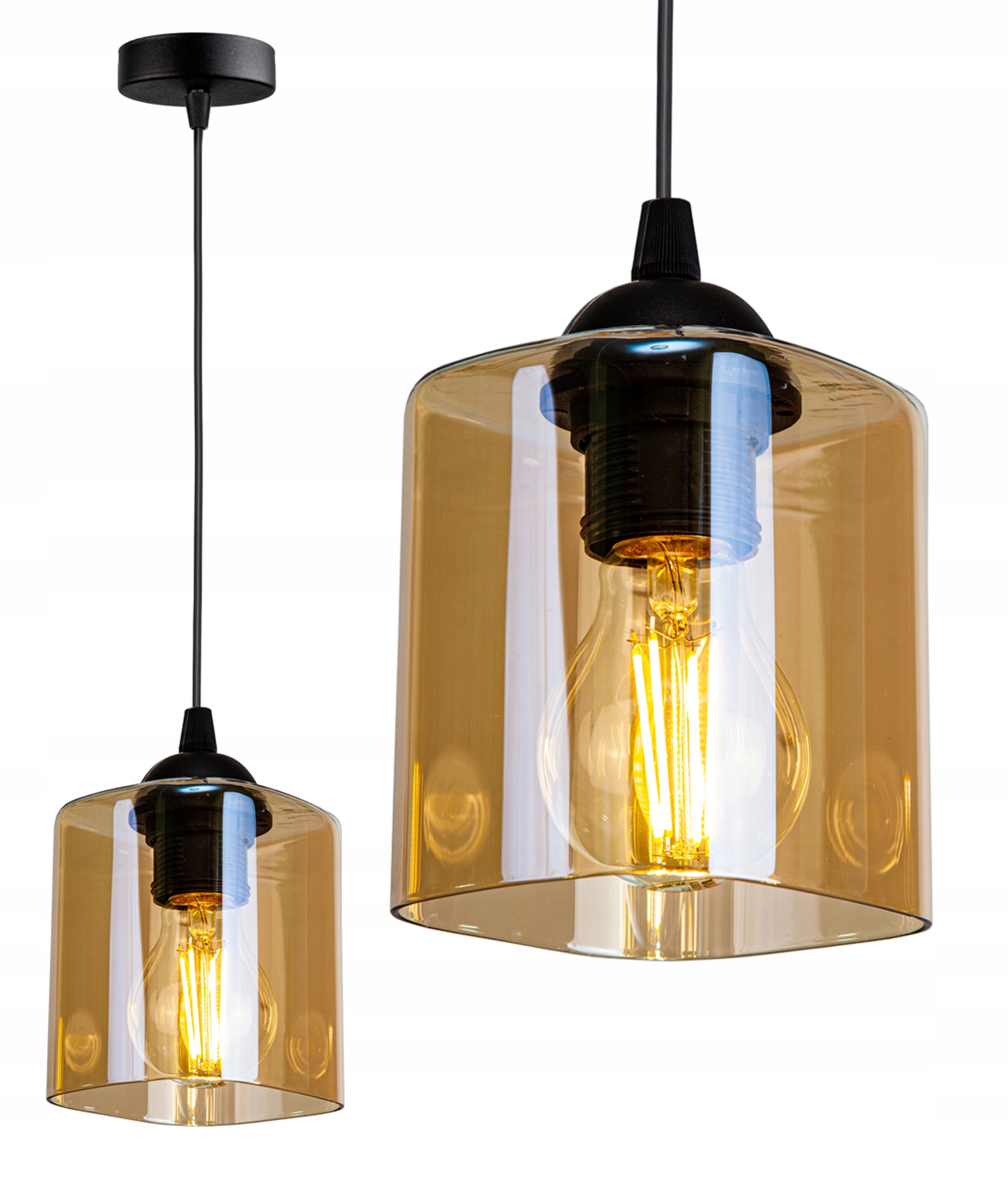 

Szklana Lampa Wisząca Żyrandol Plafon Loft Led