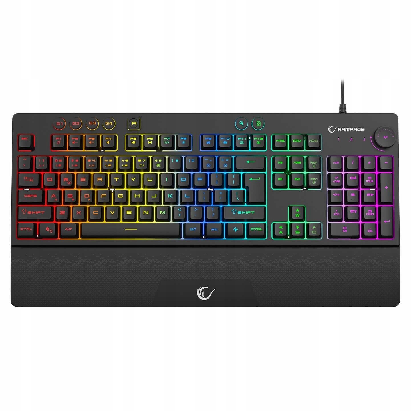 Drátová Klávesnice Rampage Rgb Makro Simula Černá S Herním Podstavcem