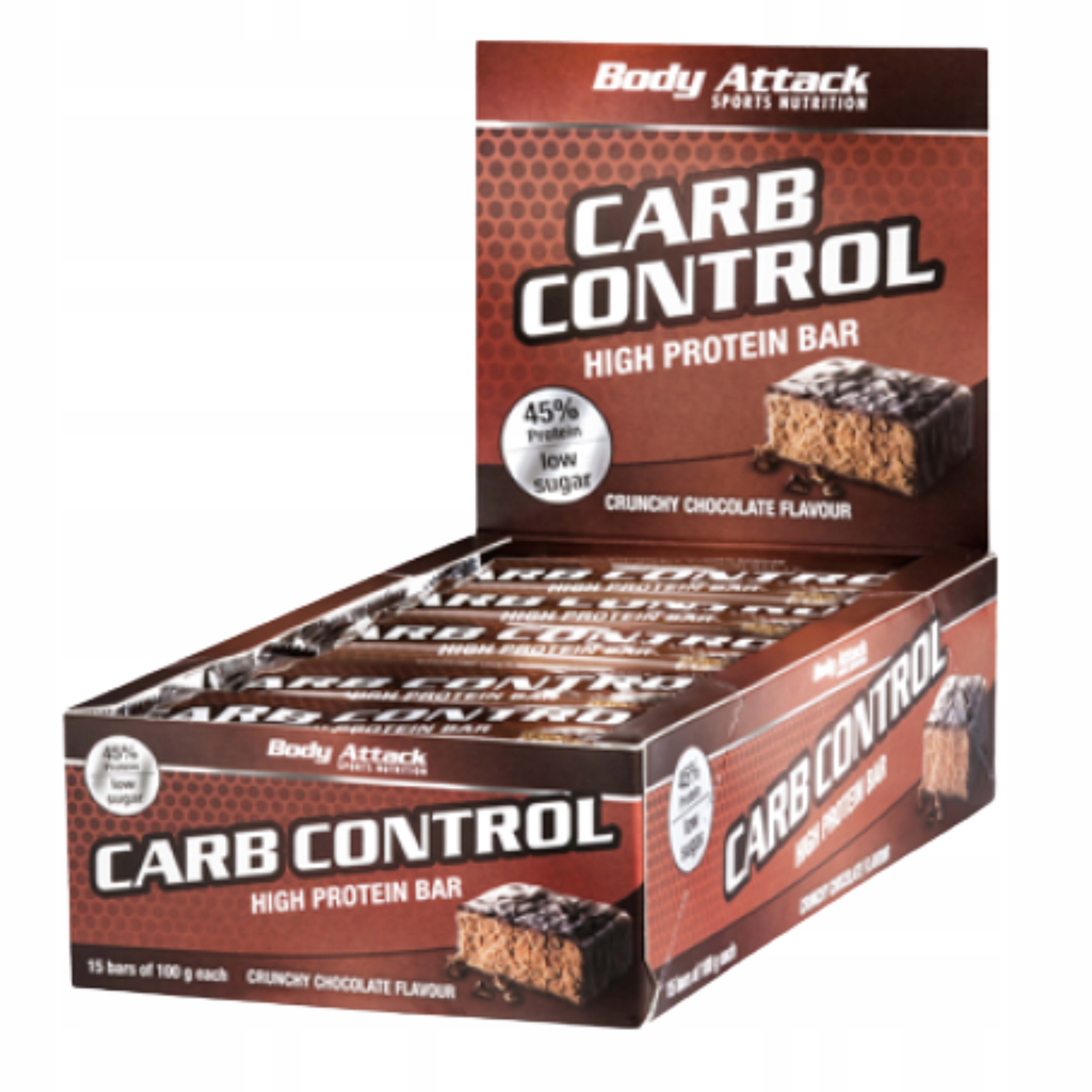 Proteinová Tyčinka Body Attack Carb Control 15 x 100 g Proteinová nízkocukrová