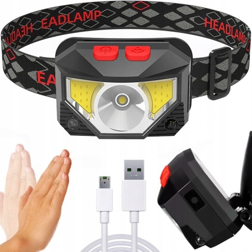 СВЕТОДИОДНЫЙ НАЛОБНЫЙ ФОНАРЬ С ДАТЧИКОМ ДВИЖЕНИЯ USB ДЛЯ ДВИЖЕНИЯ AKU