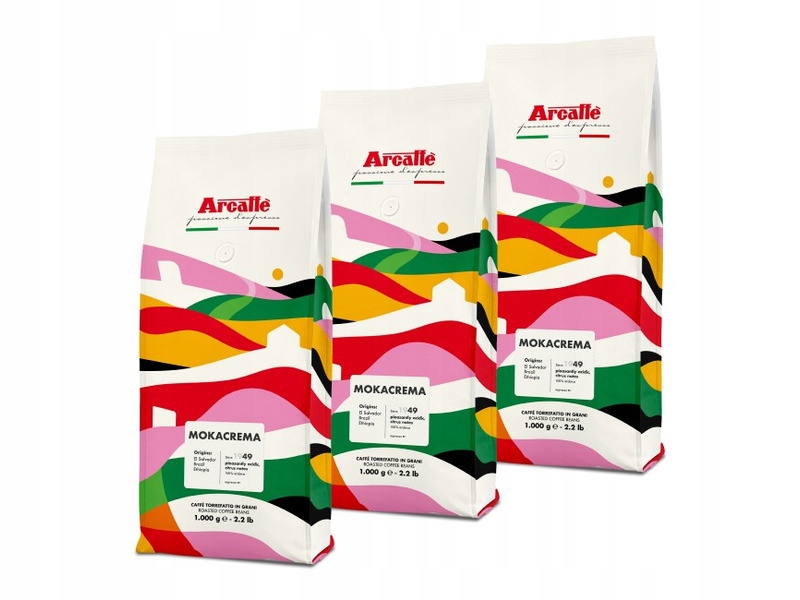 Kawa ziarnista Arcaffe Mokacrema Arabica 1 kg x3