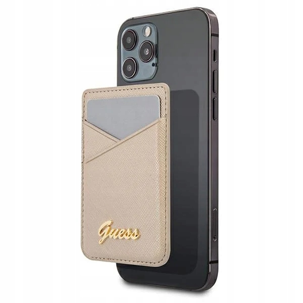 Kapsa Na Karty Guess Wallet Card Slot Magsafe Magnetická Zlatá Peněženka