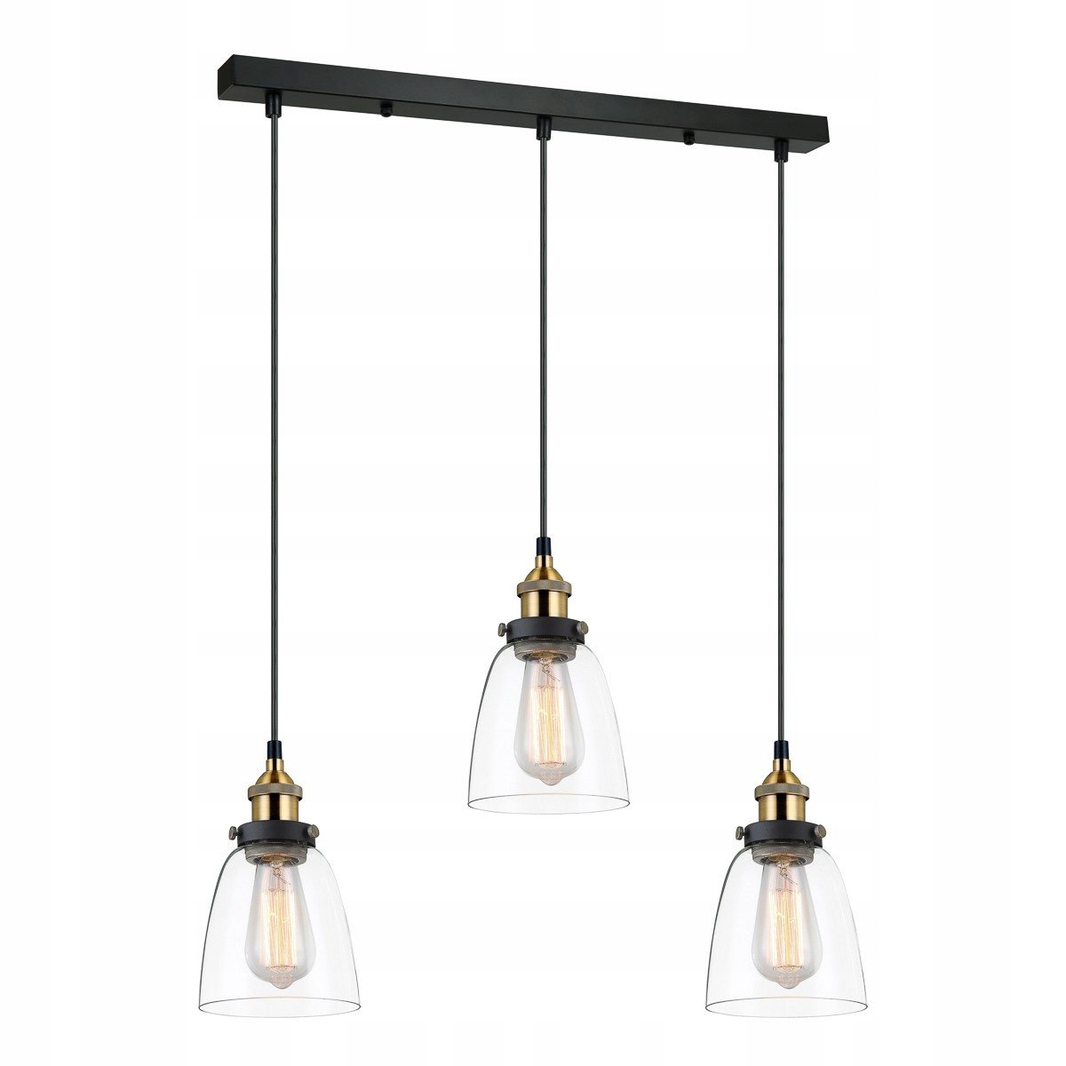 Trojitá industriálna závesná lampa do jedálne Francis MDM-2563/3 Gd+cl