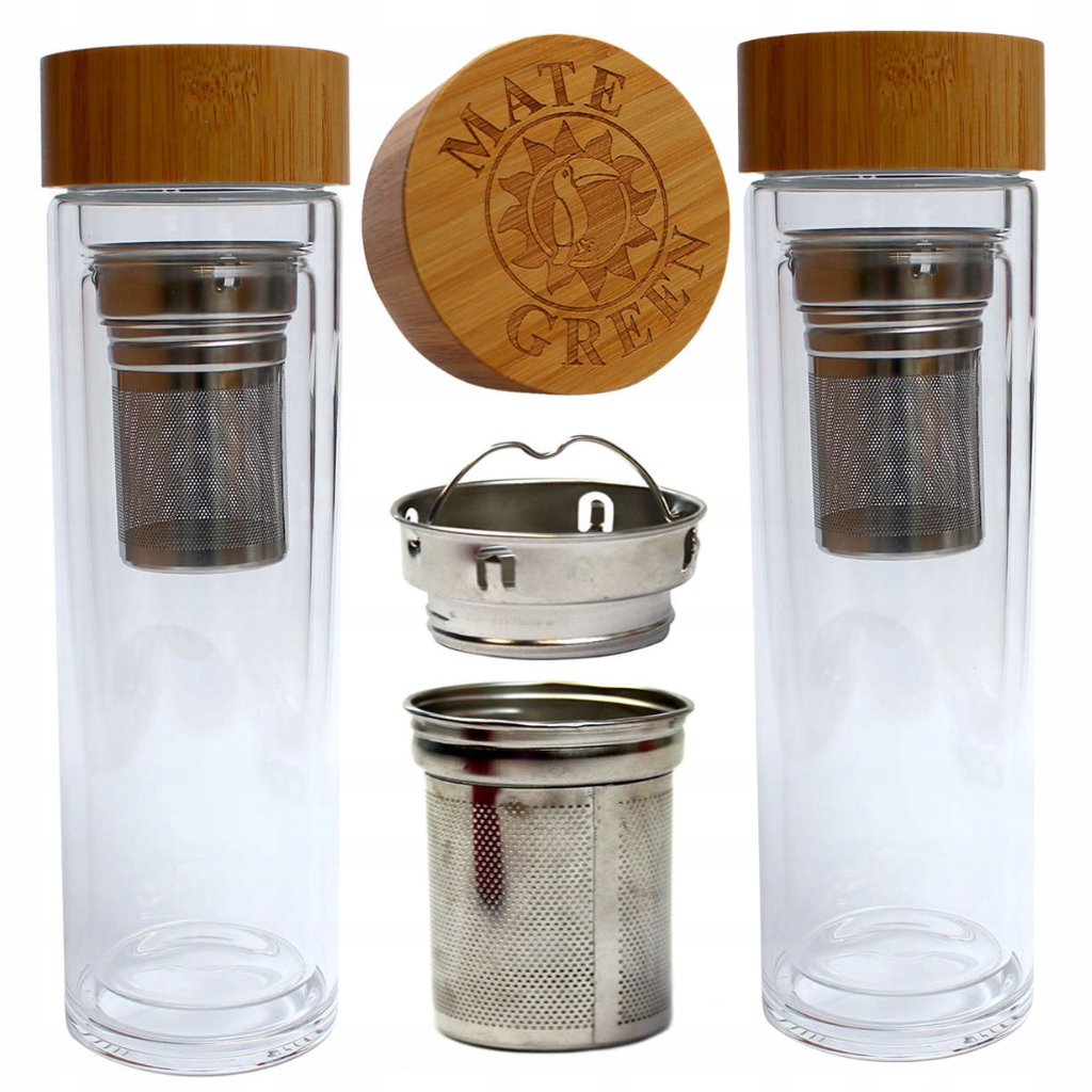 Levně Skleněná termoska x 2 Matero Yerba Mate To Go spařovací jednotka Set Dvou Kusů