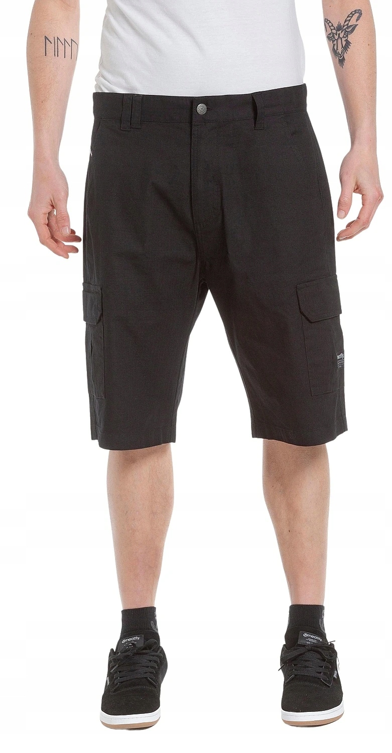 spodenki Meatfly Syndrom Black Ripstop