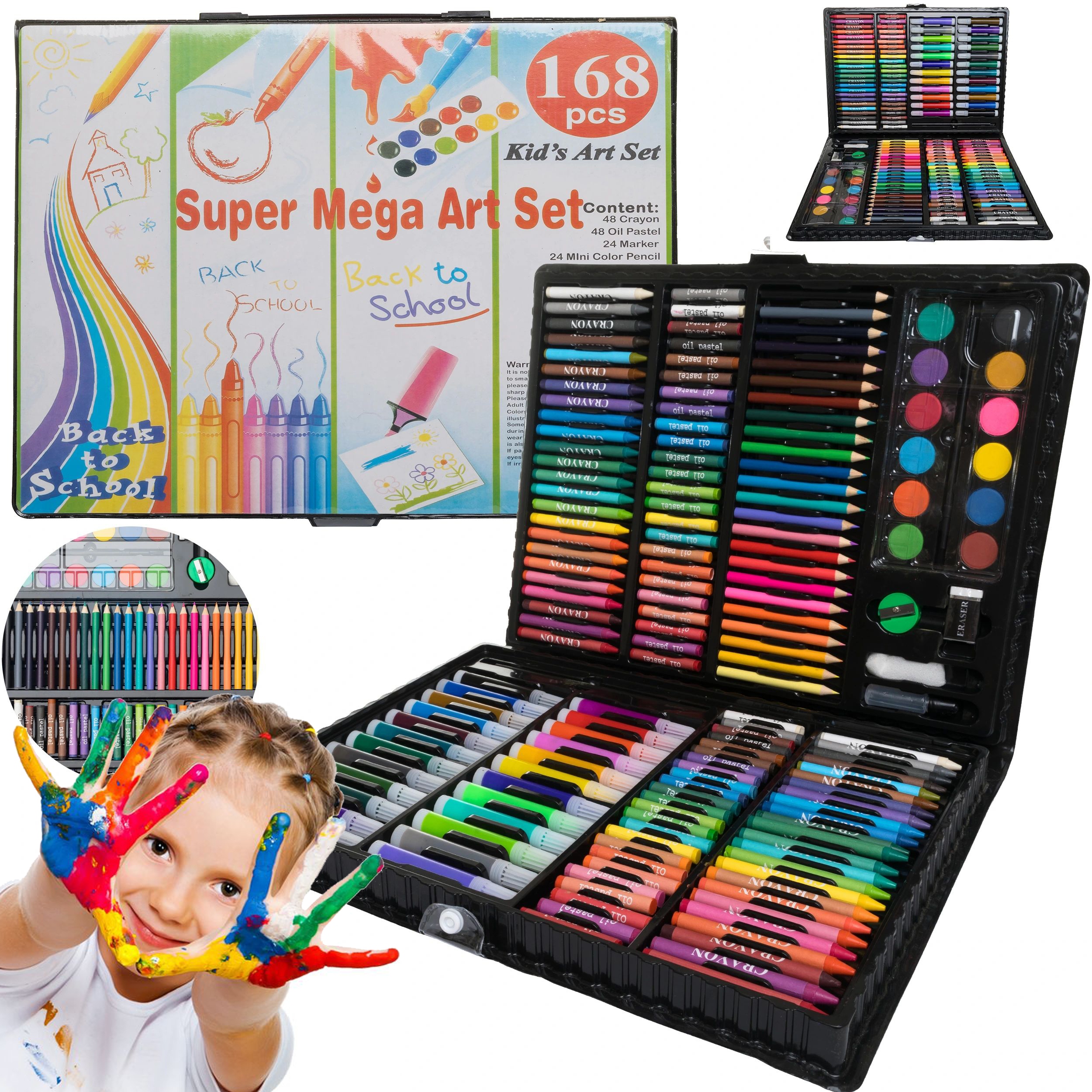 ZESTAW ARTYSTYCZNY DO MALOWANIA KREDKI 168 WALIZKA