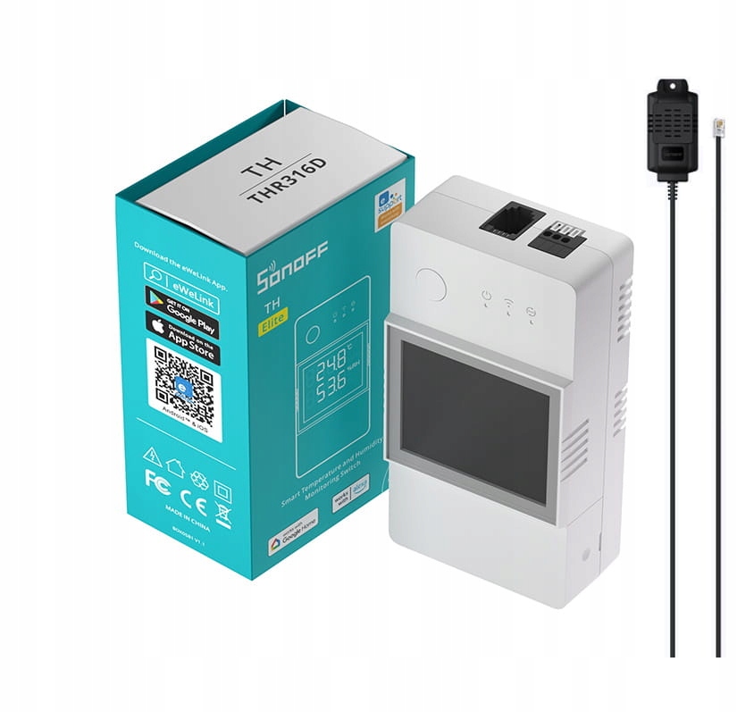 Sonoff Th Elite 16A Wifi relé s měřením teploty vlhkosti TH16