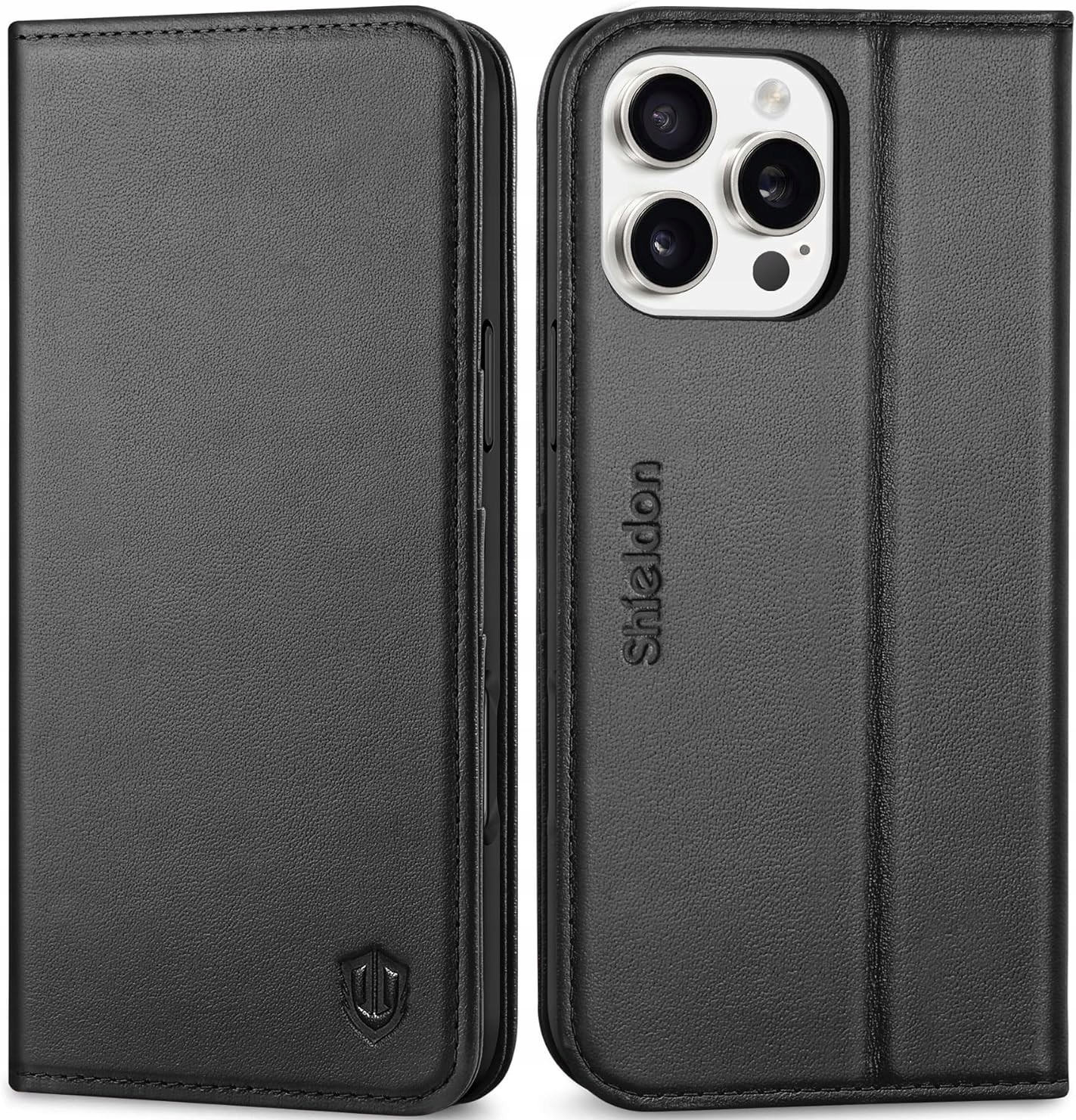 Pouzdro Shieldon pro iPhone 16 Pro Max 6,9" Pravá Kůže peněženka