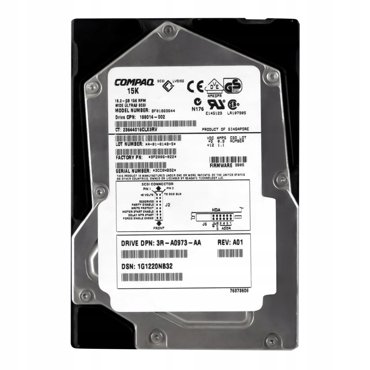 Compaq 188014-002 18,2 Gb 15K 4MB Scsi U160 3,5'' BF01863644