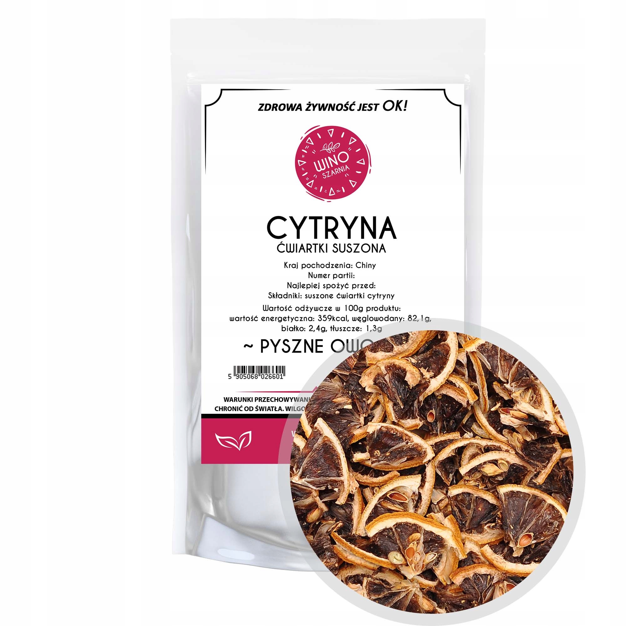 Cytryna Ćwiartki Owoce Suszone Jadalne Do Herbaty Dekoracja Potraw 500g