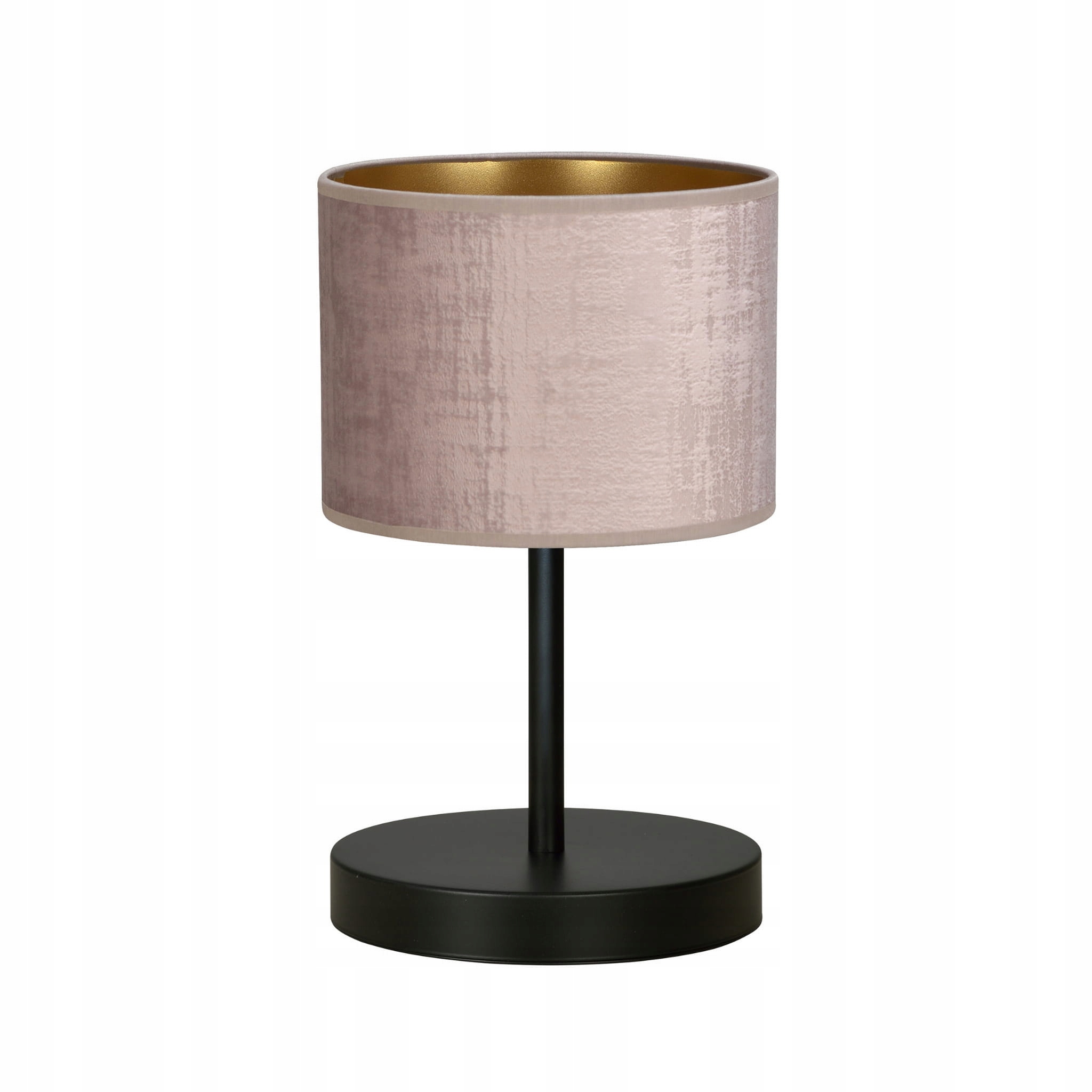 Noční lampa dekorativní, moderní, černá, s růžovým stínítkem, 18 cm Emibig