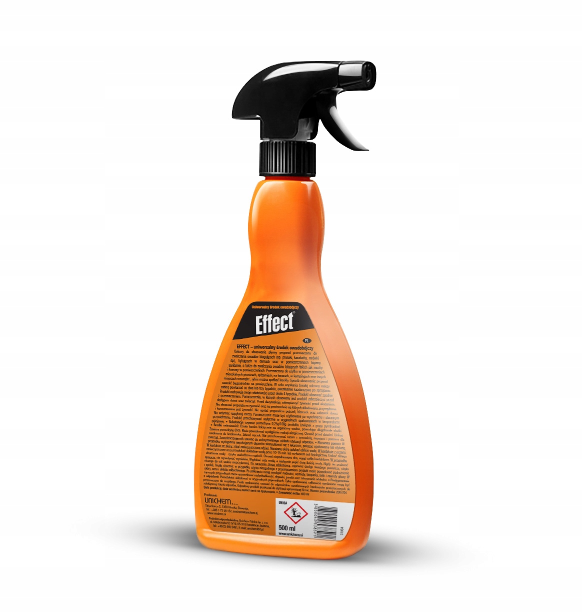 SPRAY ŚRODEK PREPARAT NA MUCHY KOMARY KARALUCHY RYBIKI MOLE EFFECT 500ML Rodzaj rozpylacz, aerozol