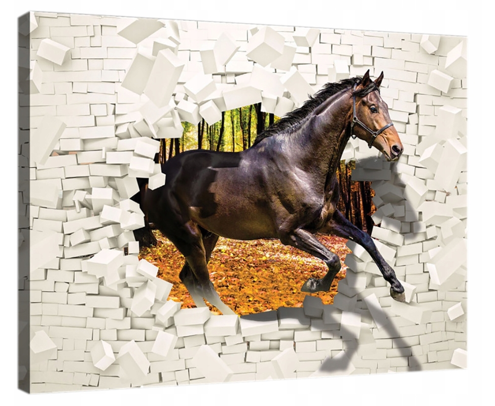 Obraz 100x75 Kůň průlom stěna svoboda pohyb síla dynamika les zvíře