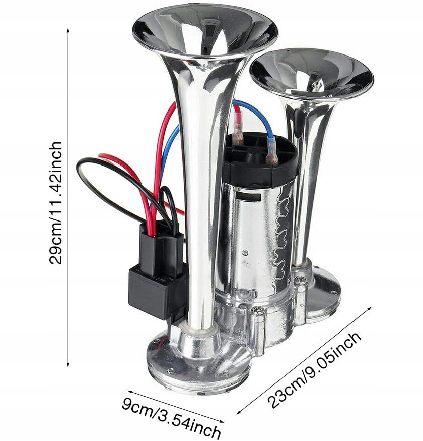 PODWÓJNA TRĄBKA ZE SPRĘŻARKĄ DO DOWOLNYCH 12V CIĘŻARÓWEK, FURGONETKI, ŁODZI Producent części Inny