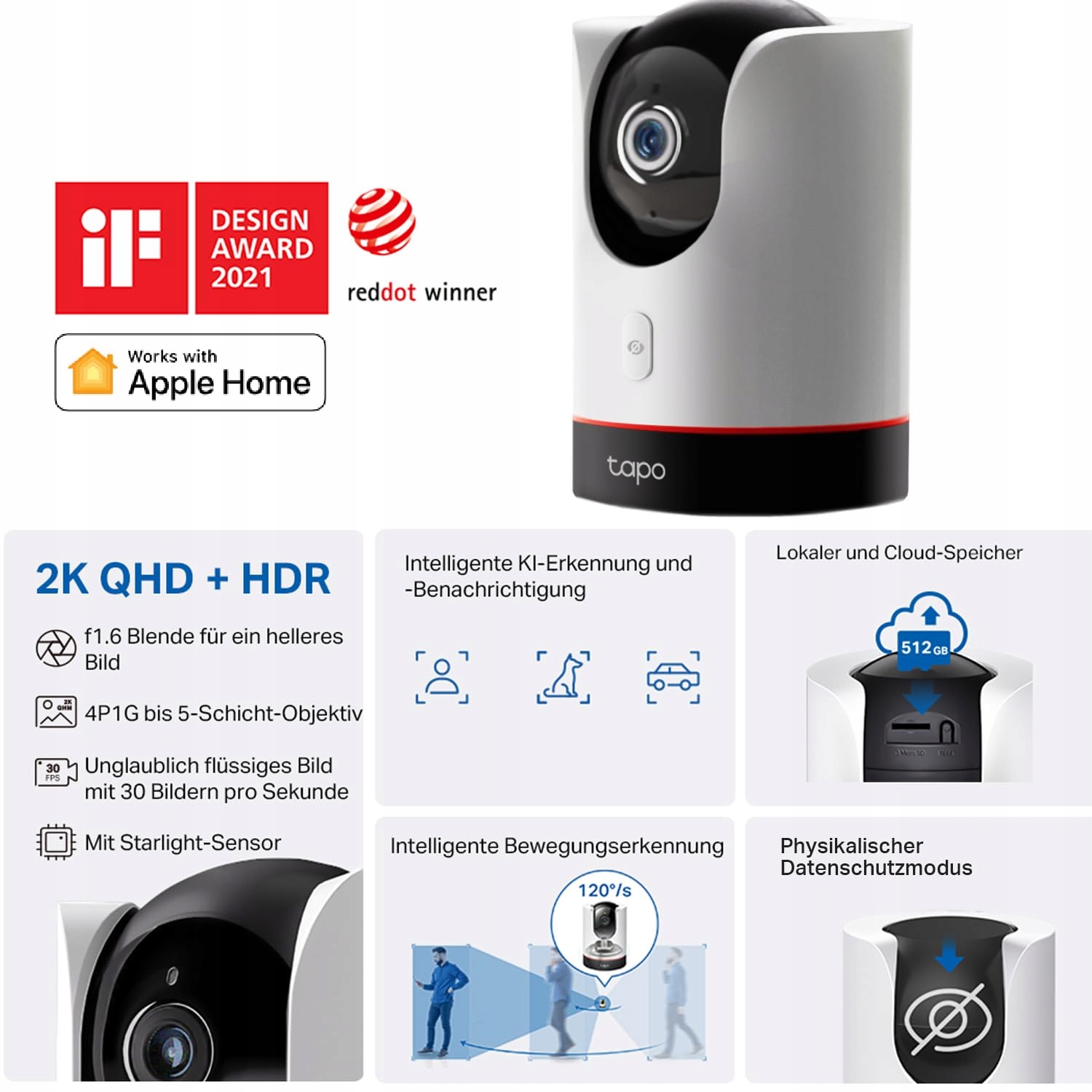 TAPO C225 360° 2K 4MP Starlight Kamera Homekit Alexa Google — miniatura 2