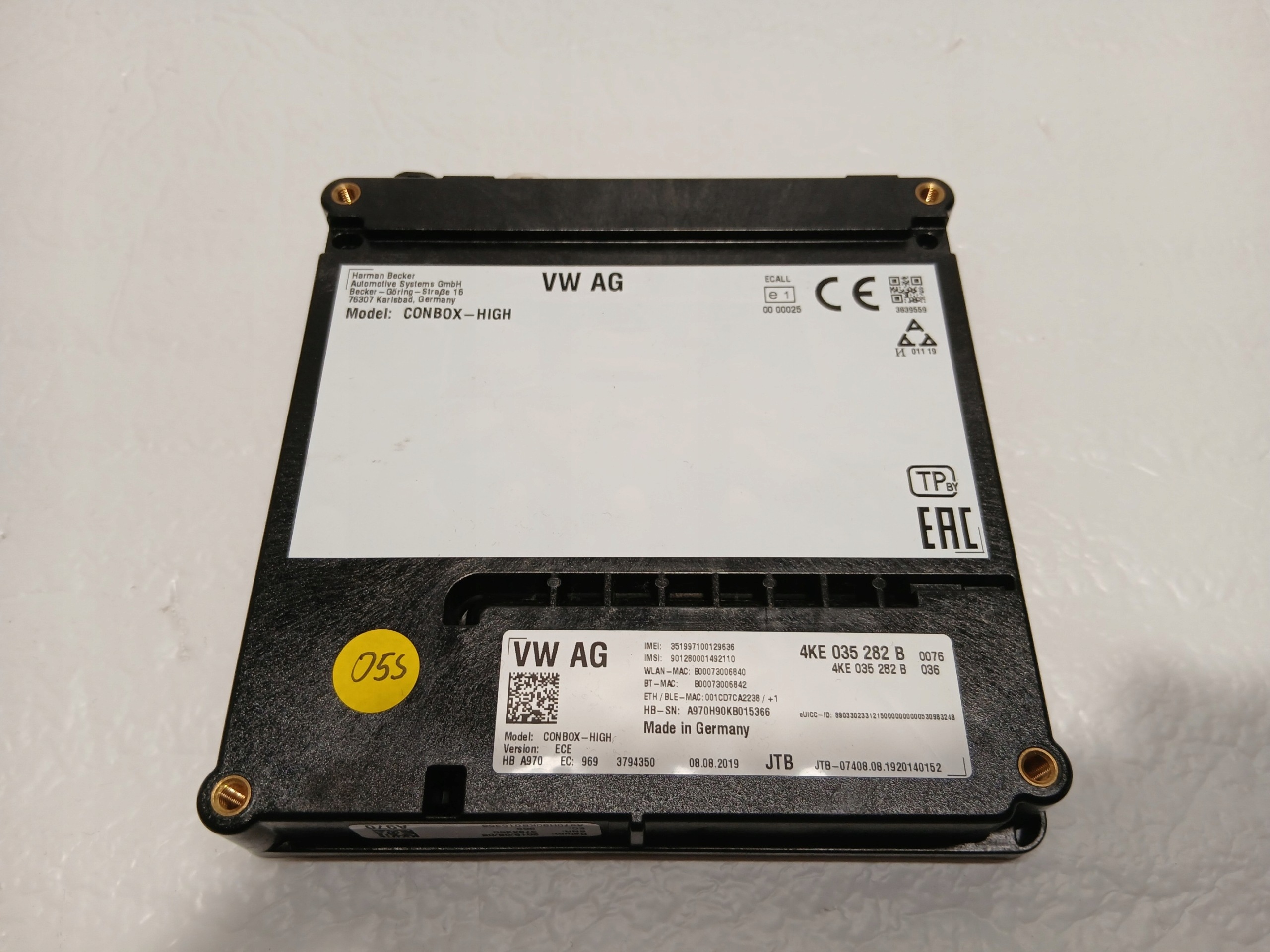 AUDI A4 B9 LIFT module control unit WZYWANIA POMOCY CONBOX 4KE035282B