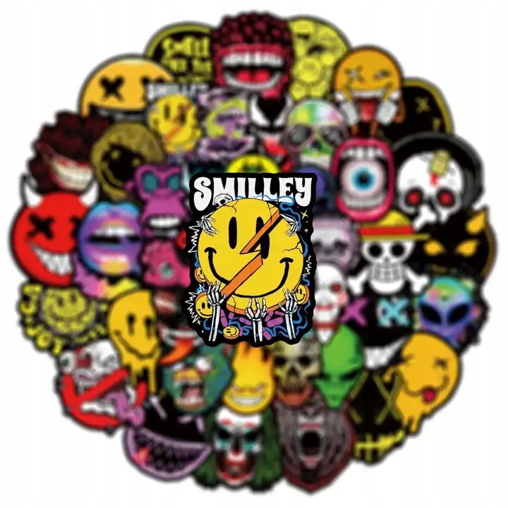 MIX CZACHY NAKLEJKI WODOODPORNE STICKERBOMB STRASZNE WLEPKI 50 szt Producent Inna
