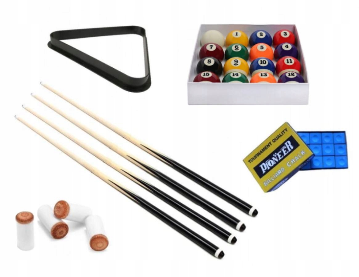 Zestaw Bilardowy Do Bilarda Kije Bile Kreda Końcówki Kij Tip