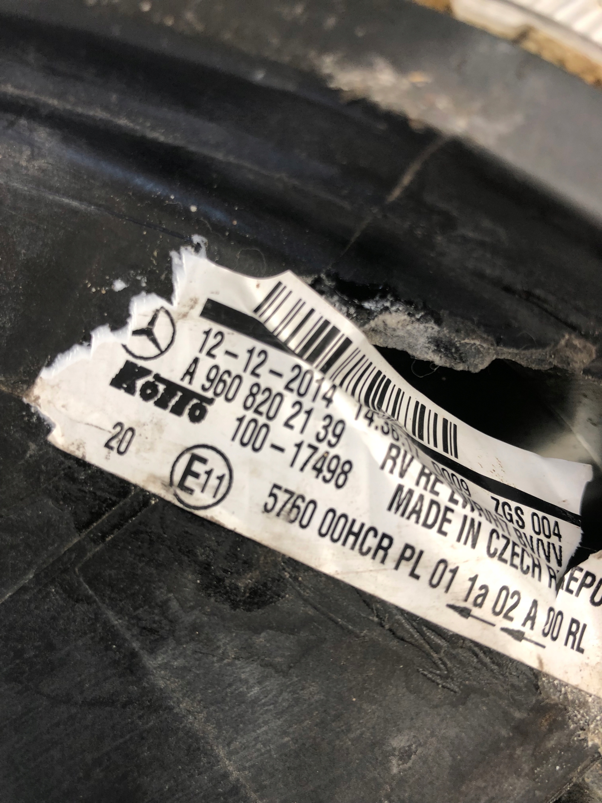 light right front MERCEDES ACTROS A9608202139