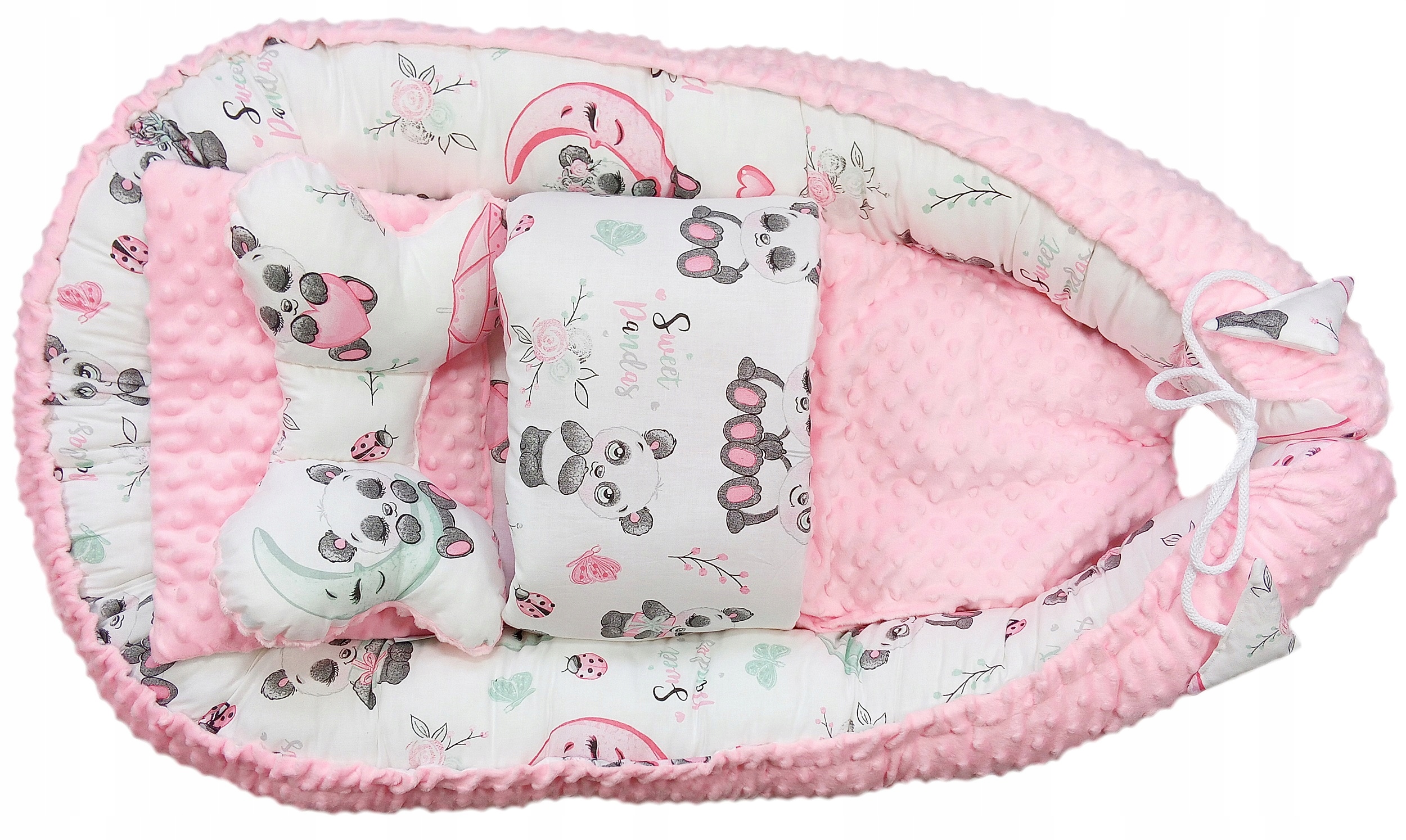 DUŻY ZESTAW KOKON KOCYK PODUSZKA MOTYL MINKY WZORY