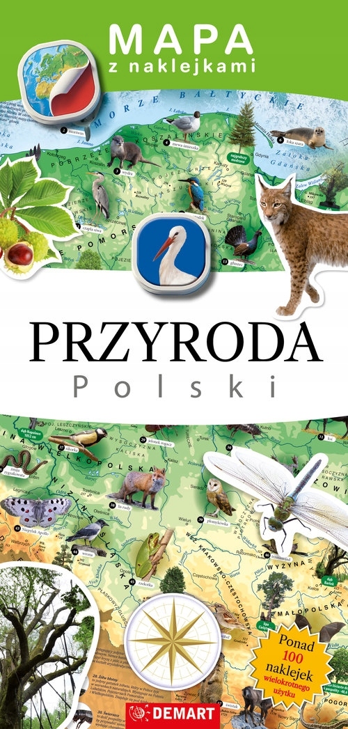 Mapa z naklejkami. Przyroda Polski Bogusława Karlicka;Ewa