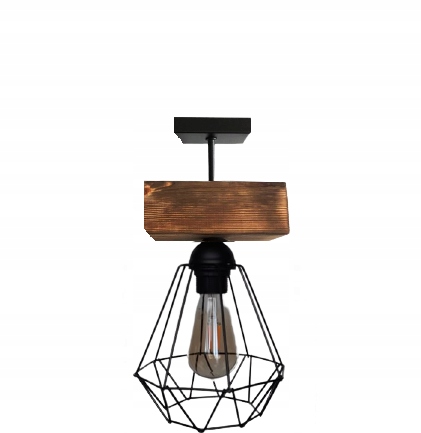 

Lampa żyrandol drewno 1XE27 Loft druciak
