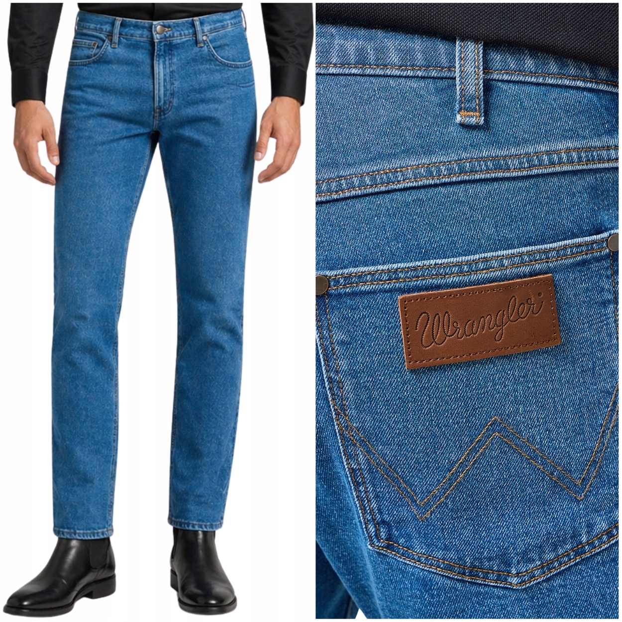 Wrangler Greensboro Saddlestone Džins jednoduché džínové kalhoty W33 L32