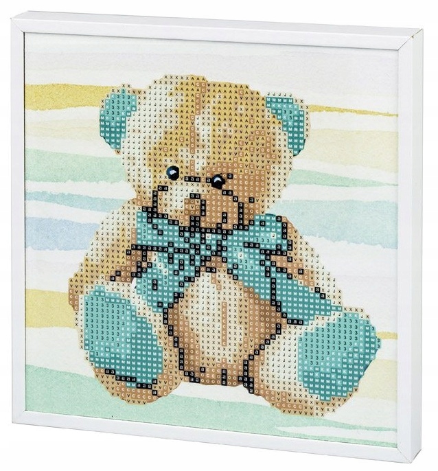 MIŚ MOZAIKA DIAMENTOWA 5D W RAMCE 4+ HAFT 20x20cm