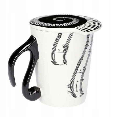 

Kubek Muzyka Nuty Porcelanowa Przykrywka 250 ML