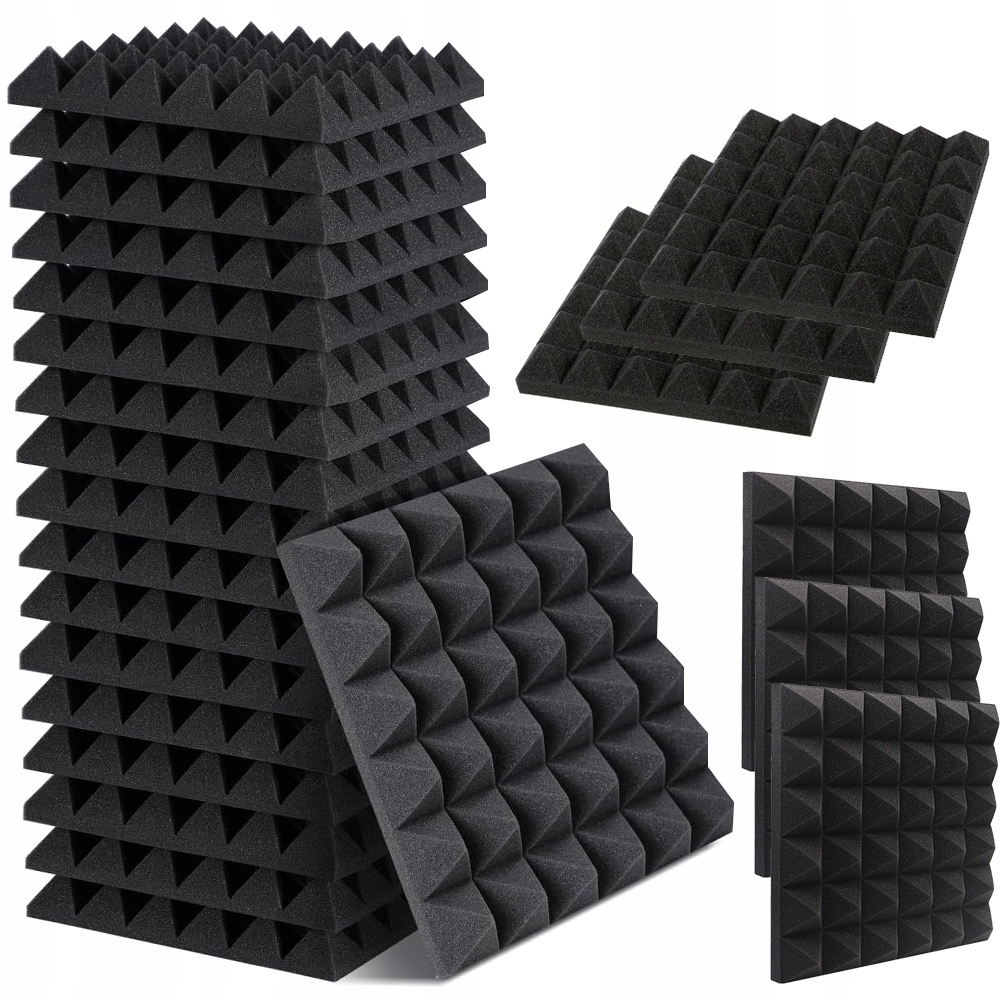 24X Samolepící Odhlučnění Houbička Akustická Pěna Akustický Panel 30 CM