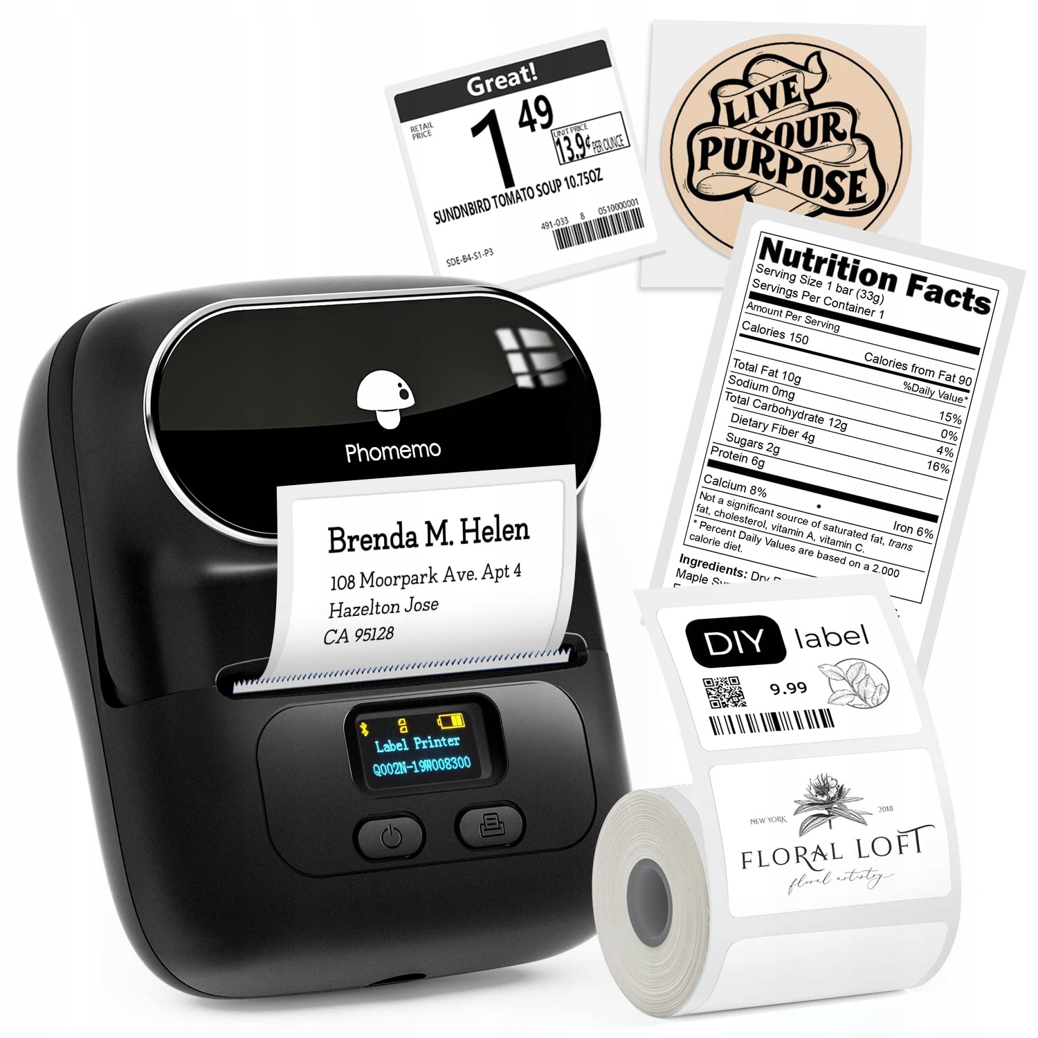 Phomemo M110 termiczna drukarka etykiet termicznych z Bluetooth Android IOS Kod producenta M110