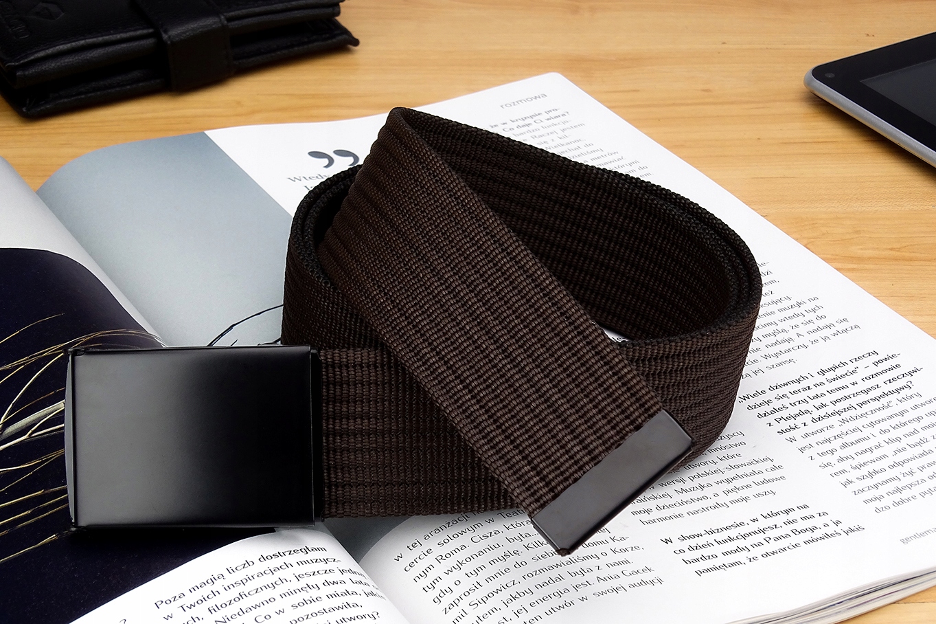 Dłygi Pasek Męski PARCIANY Gracio BRĄZOWY 155CM Model NO 08