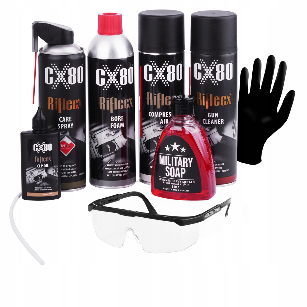 RifleCX Zestaw preparatów do czyszczenia broni krótkiej Handgun 8 elementów