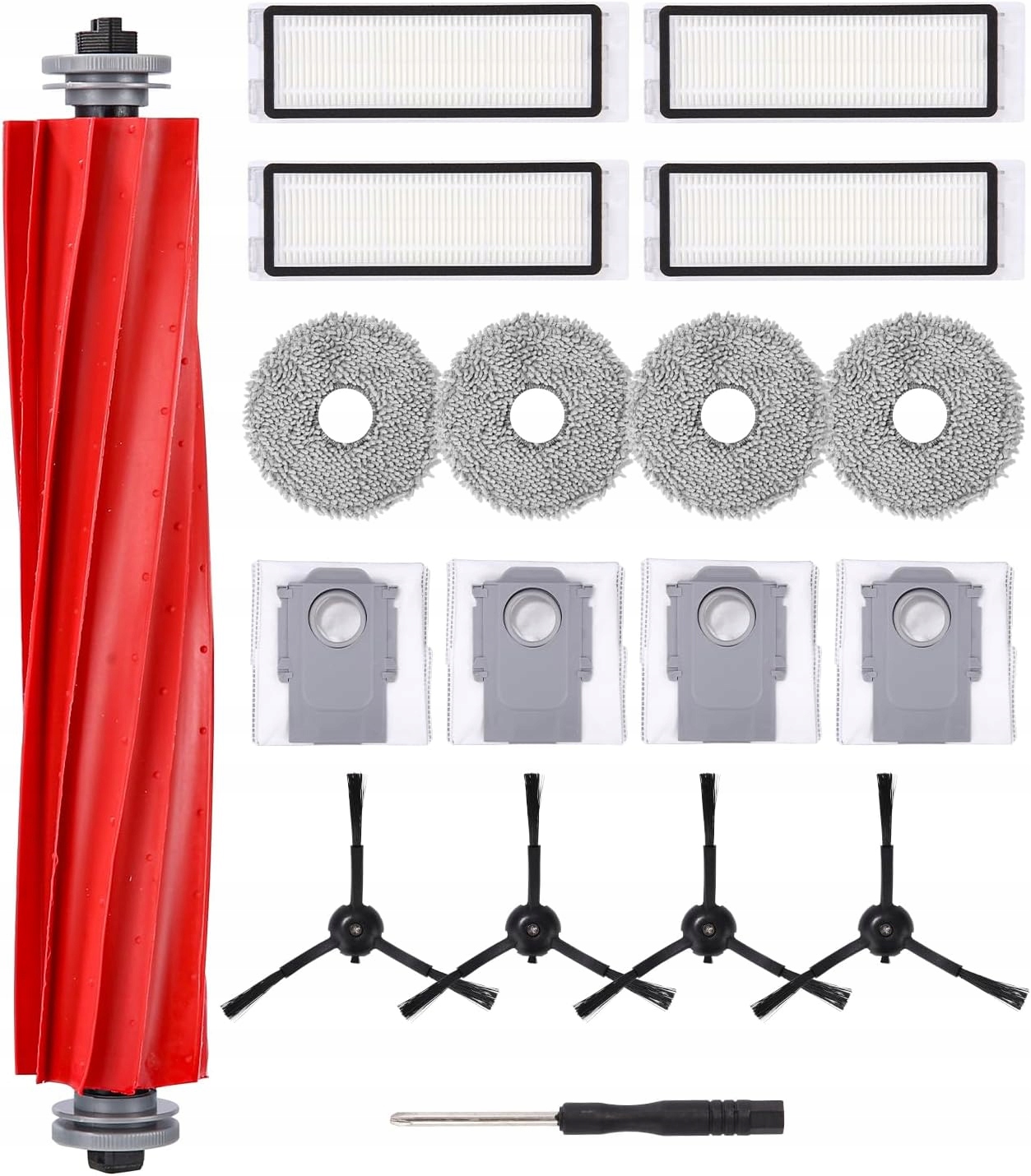 Duży zestaw akcesoriów do Roborock Q Revo worki mopy filtry szczotki