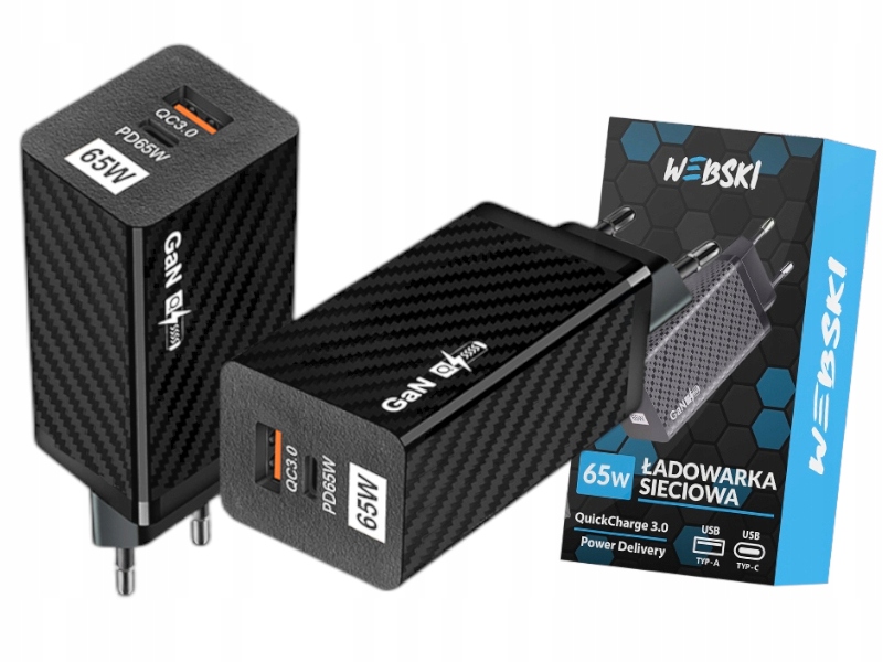

Mocna Ładowarka Usb Telefon Smartfon 65W Szybka
