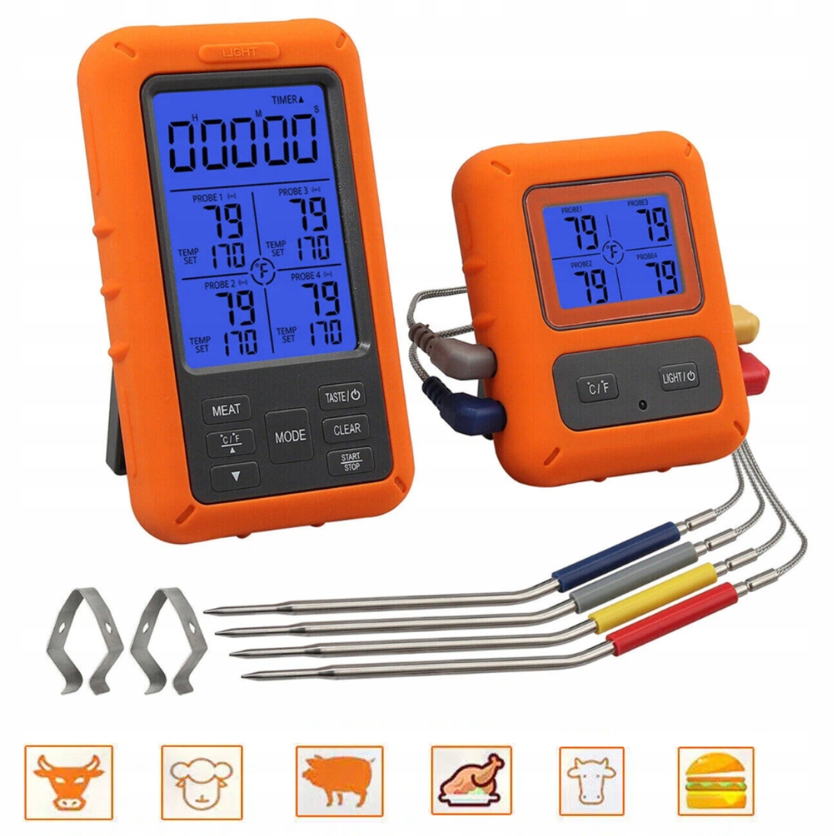 Bezdrátový teploměr Gril Udírna Trouba 4 Sondy