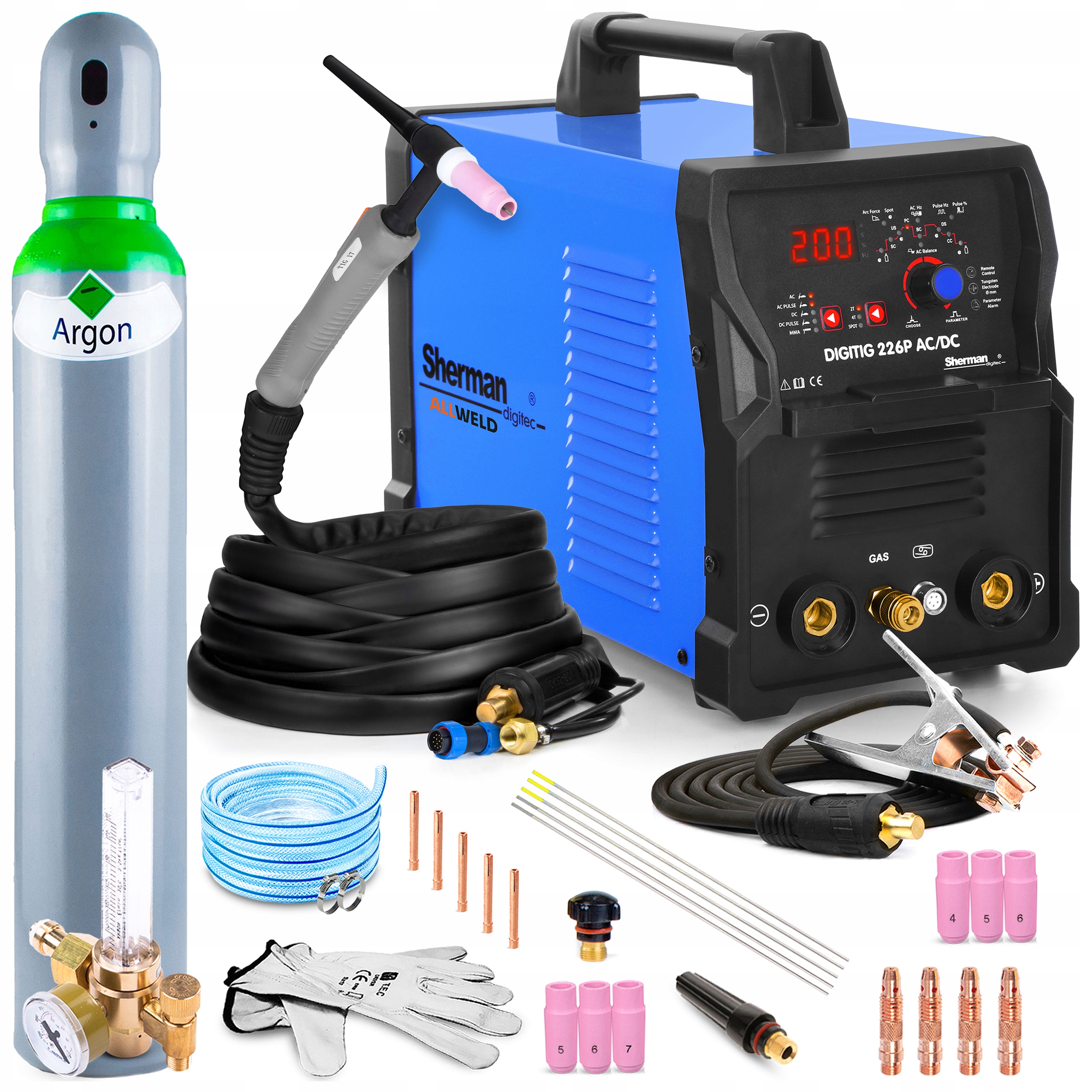 Invertorová Svařečka Sherman Tig 226P Ac DC Mma Hliník 200A Hf