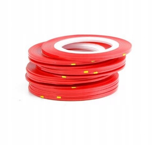 Tasiemka Taśma Nitka Ozdobna Do Paznokci Czerwona