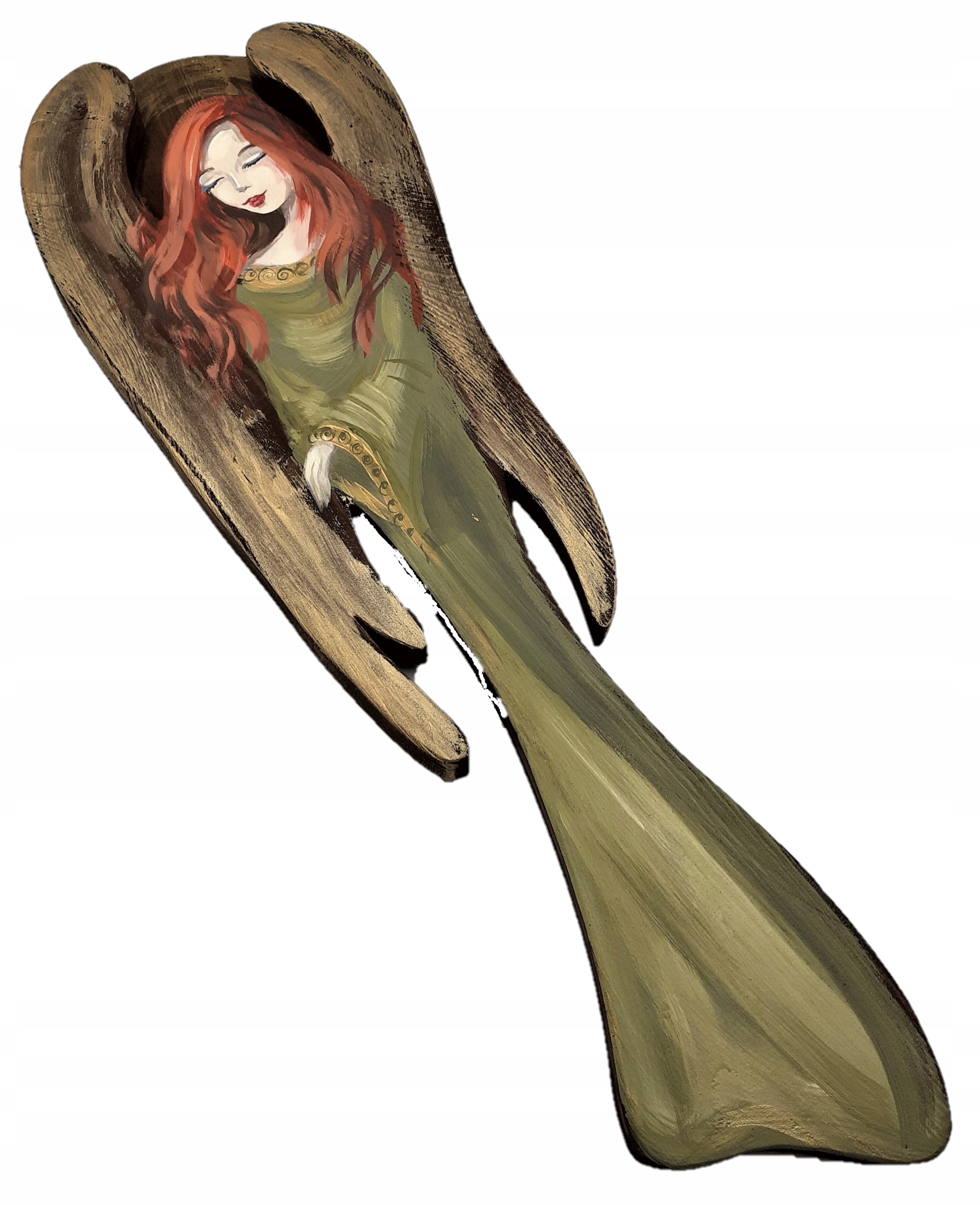 Obraz Dřevěný Velký Anděl Hand Made Malovaný