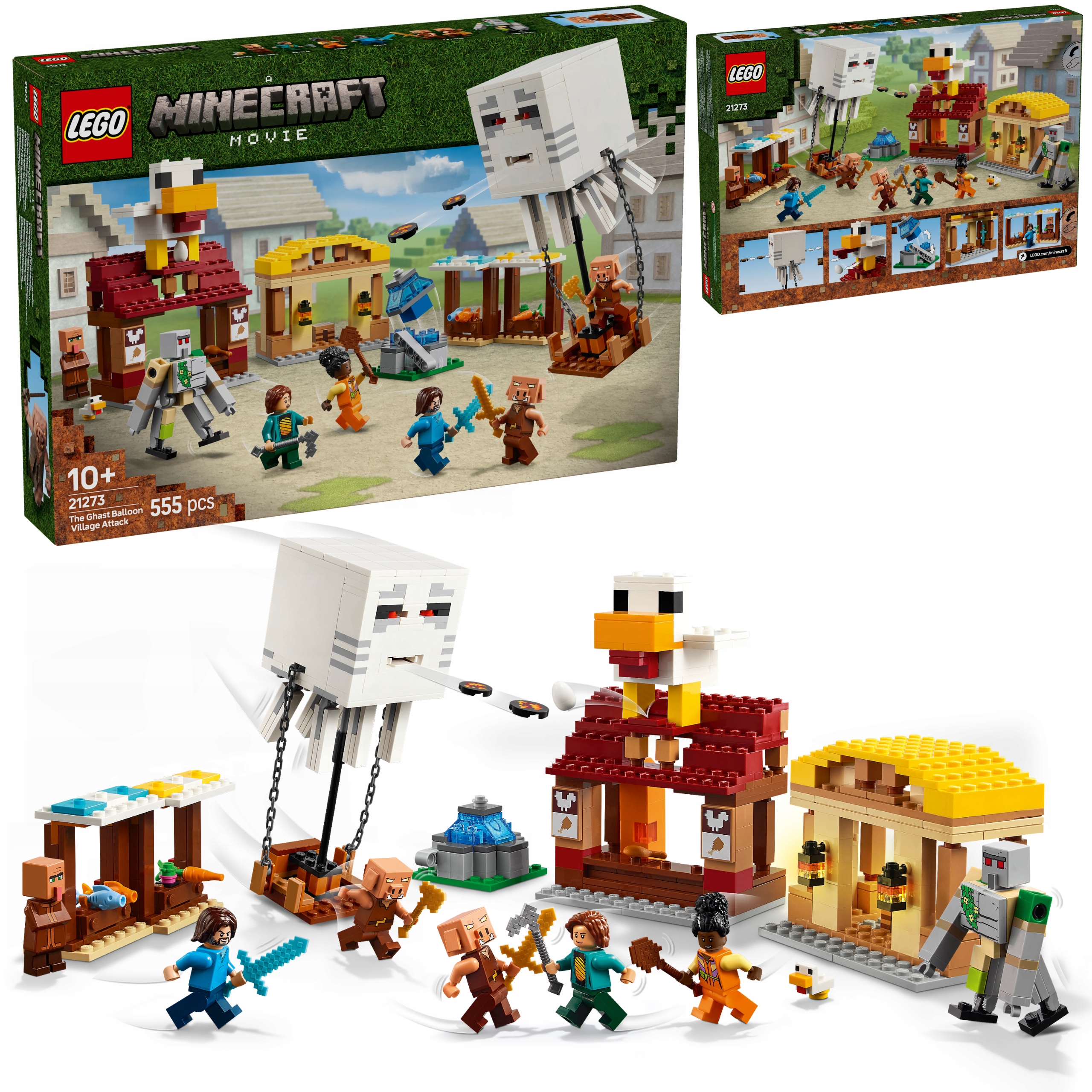 Lego Minecraft Atak Balonowego Ghasta Na Wioskę Klocki Dla Dzieci Klocki