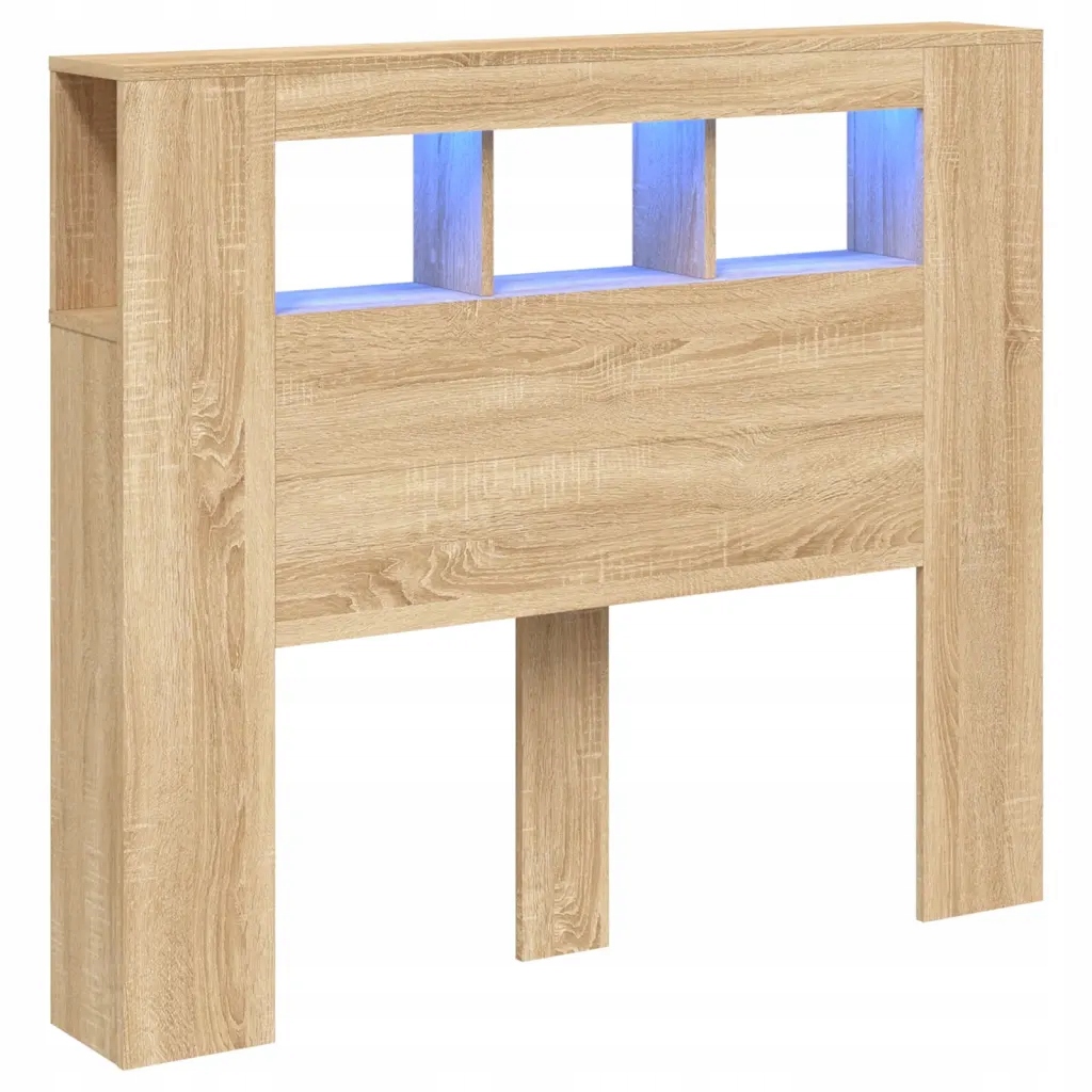 Čelo Postele s Rgb Led osvětlením, materiál na bázi dřeva, dub sonoma